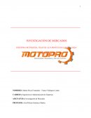 INVESTIGACIÓN DE MERCADOS. INDUSTRIA MOTOQUERA: TRAJE DE ALTA PROTECCION Y TECNOLOGIA