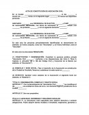 Acta de Constitución de asociación civil