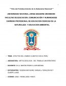 EFECTOS DEL CAMBIO CLIMATICO EN EL PERU