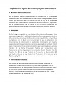 Implicaciones legales de nuestro proyecto comunicativo