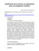 La clasificación de la ciencia y su importancia para la investigación científica