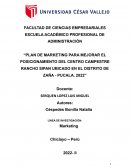 Plan de marketing para mejorar el posicionamiento del centro campestre Rancho Sipan