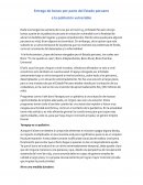 Entrega de bonos por parte del Estado peruano a la población vulnerable