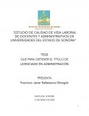 Estudio de calidad de vida laboral de docentes y administrativos de universidades del estado de Sonora