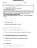 Evaluación Lectura ¡Ay cuanto me quiero!