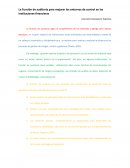 La Función de auditoria para mejorar los entornos de control en las instituciones financieras