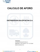 CALCULO DE AFORO DISTRIBUIDORA BAJOPONTINA S.A.