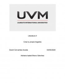 Literatura II Crea tu propia tragedia. Página 1