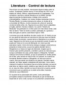 Literatura – Control de lectura