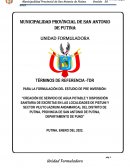 CREACIÓN DE SERVICIO DE AGUA POTABLE Y DISPOSICIÓN SANITARIA DE EXCRETAS EN LAS LOCALIDADES DE PISTUNI Y SECTOR VILUYO