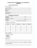 HISTORIA CLÍNICA DEL DESARROLLO Y DEL APRENDIZAJE (ANAMNESIS)