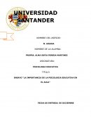 ENSAYO “LA IMPORTANCIA DE LA PSICOLOGIA EDUCATIVA EN EL AULA”