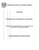 DIFERENTES CONCEPCIONES DE LA FILOSOFÍA DE LA EDUCACIÓN Y DE SUS FUNCIONES