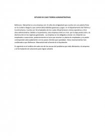 ESTUDIO DE CASO TEORÍAS ADMINISTRATIVAS. Página 1
