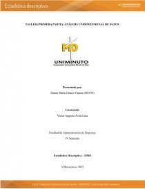 ANÁLISIS UNIDIMENSIONAL DE DATOS. Página 1