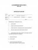 LA ANAMNESIS PSICOLOGICA ADULTOS