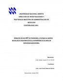 Adopción de las NIFF en Venezuela, e incluya su opinión acerca de la importancia de la contabilidad en la toma de decisiones gerenciales