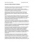 ANALISIS DE PRIMER INFORME DE GOBIERNO
