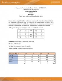 ANÁLISIS UNIDIMENSIONAL DE DATOS. Página 2