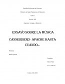 Ensayo sobre la música Canserbero- Apache hasta cuando...