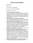 Entrevista a la Psicopedagoga