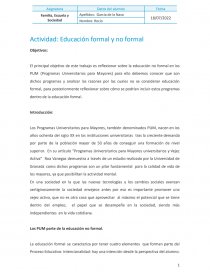 Educación formal y no formal. Página 1