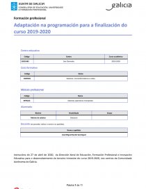 Adaptación na programación para a finalización do curso 2019-2020. Página 1