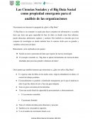 Las Ciencias Sociales y el Big Data Social como propiedad emergente para el análisis de las organizaciones