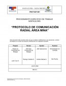 PROTOCOLO DE COMUNICACIÓN RADIAL ÁREA MINA
