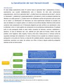 La banalización del mal: Hannah Arendt