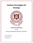 Informe Proceso de obtención del hierro y del acero