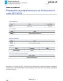 Adaptación na programación para a finalización do curso 2019-2020