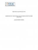 Administración y dirección del factor humano en instituciones educativas