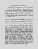 ENSAYO SOBRE LA ADMINISTRACIÓN