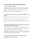 Actividad sobre la investigación de mercados