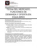 TEORIA DEL MERCADO, FUNCIONES DE DEMANDA Y OFERTA EN EQUILIBRIO