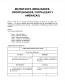 MATRIZ DOFA (DEBILIDADES, OPORTUNIDADES, FORTALEZAS Y AMENAZAS)