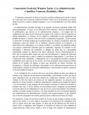 Comentario Frederick Winslow Taylor y La Administración Científica: Contexto, Realidad y Mitos