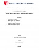 INFORME FINAL: LA IMPORTANCIA DE LA VALORACIÓN DE EMPRESAS