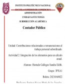 INTEGRACIÓN DE LOS ELEMENTOS PARA UN CÁLCULO ANUAL