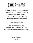 LOS INCONVENIENTES DE LOS BONOS DE EMERGENCIA EN EL PERÚ