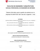 Sistema informático para la gestión de asistencia en la empresa FILASUR SAC San Juan de Lurigancho - Lima