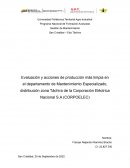 Evaluación y acciones de producción más limpia en el departamento de Mantenimiento Especializado