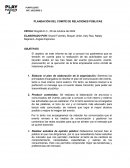 PLANEACIÓN DEL COMITÉ DE RELACIONES PÚBLICAS