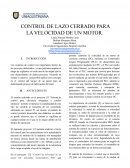 CONTROL DE LAZO CERRADO PARA LA VELOCIDAD DE UN MOTOR