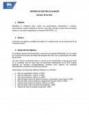 INFORME DE GESTION DE ALMACEN
