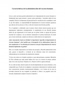 Características de la administración del recurso humano