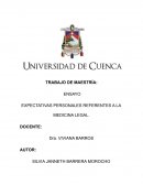 ENSAYO EXPECTATIVAS PERSONALES SOBRE MEDICINA LEGAL