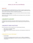 MANUAL DE USO DE LOS MATERIALES