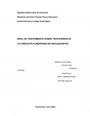 NIVEL DE CONOCIMIENTO SOBRE TRASTORNOS DE LA CONDUCTA ALIMENTARIA EN ADOLESCENTES